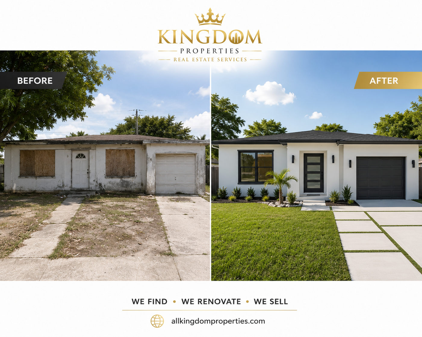 Fix and Flip before and after home renovation in Florida